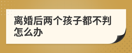 離婚后兩個(gè)孩子都不判怎么辦