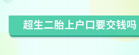 超生二胎上戶口要交錢嗎