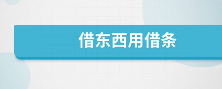 借東西用借條