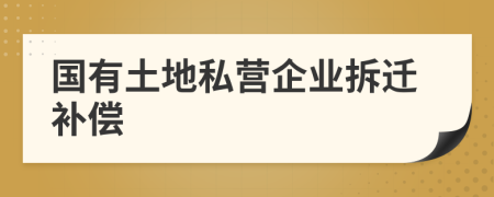 國有土地私營企業(yè)拆遷補(bǔ)償