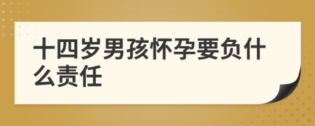 十四歲男孩懷孕要負什么責任