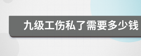 九級(jí)工傷私了需要多少錢(qián)