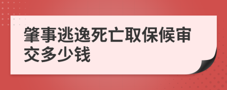 肇事逃逸死亡取保候?qū)徑欢嗌馘X