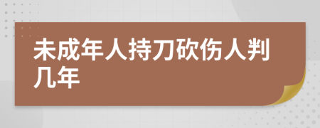 未成年人持刀砍傷人判幾年
