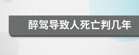 醉駕導(dǎo)致人死亡判幾年