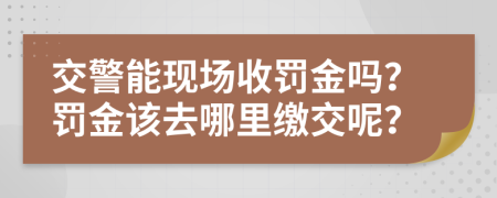 交警能現(xiàn)場收罰金嗎？罰金該去哪里繳交呢？