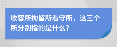 收容所拘留所看守所，這三個(gè)所分別指的是什么？