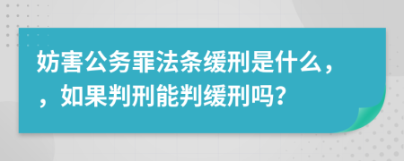 妨害公務(wù)罪法條緩刑是什么，，如果判刑能判緩刑嗎？