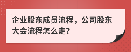 企業(yè)股東成員流程，公司股東大會流程怎么走？