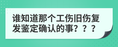 誰知道那個工傷舊傷復(fù)發(fā)鑒定確認(rèn)的事？？？