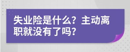 失業(yè)險是什么？主動離職就沒有了嗎？
