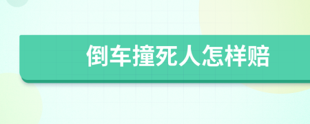 倒車撞死人怎樣賠