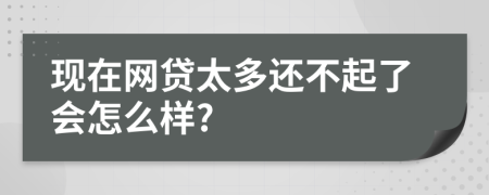 現(xiàn)在網(wǎng)貸太多還不起了會怎么樣?