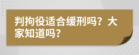 判拘役適合緩刑嗎？大家知道嗎？