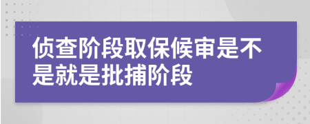 偵查階段取保候?qū)徥遣皇蔷褪桥峨A段