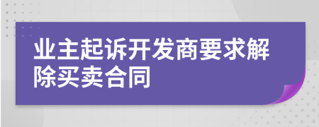 業(yè)主起訴開發(fā)商要求解除買賣合同