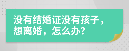 沒有結(jié)婚證沒有孩子，想離婚，怎么辦？