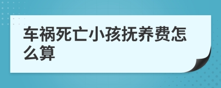 車禍死亡小孩撫養(yǎng)費(fèi)怎么算