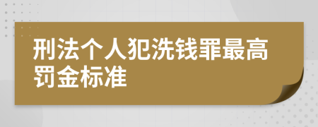 刑法個人犯洗錢罪最高罰金標準