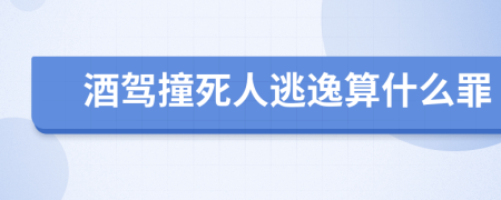 酒駕撞死人逃逸算什么罪