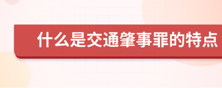 什么是交通肇事罪的特點(diǎn)
