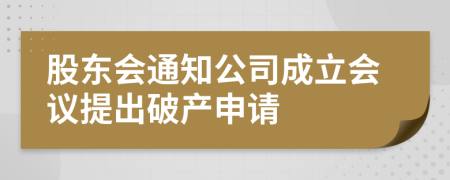 股東會(huì)通知公司成立會(huì)議提出破產(chǎn)申請(qǐng)