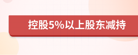 控股5%以上股東減持