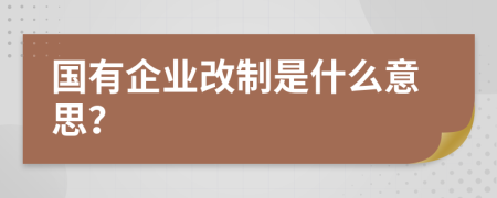 國有企業(yè)改制是什么意思？