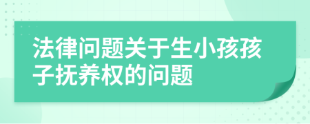 法律問題關(guān)于生小孩孩子撫養(yǎng)權(quán)的問題