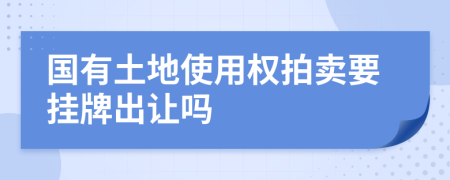 國(guó)有土地使用權(quán)拍賣要掛牌出讓嗎