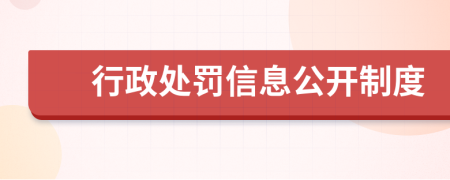 行政處罰信息公開制度