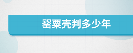 罌粟殼判多少年