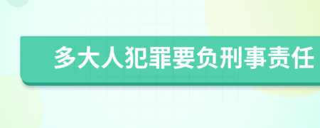 多大人犯罪要負(fù)刑事責(zé)任