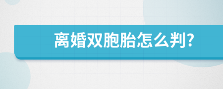 離婚雙胞胎怎么判?