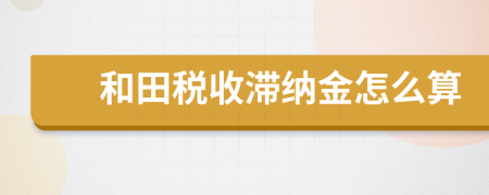 和田稅收滯納金怎么算