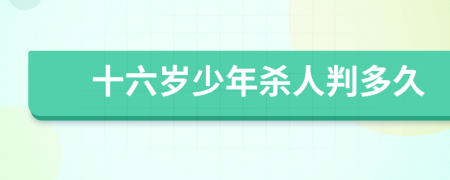 十六歲少年殺人判多久