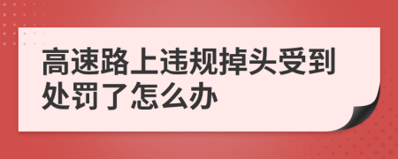 高速路上違規(guī)掉頭受到處罰了怎么辦