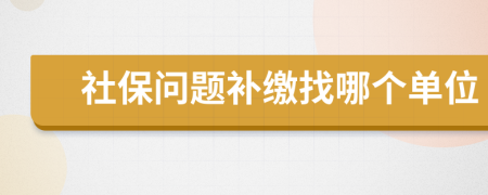 社保問題補(bǔ)繳找哪個(gè)單位