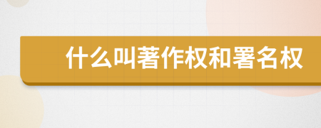 什么叫著作權(quán)和署名權(quán)