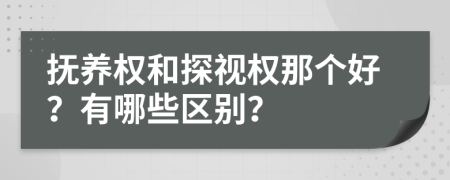 撫養(yǎng)權(quán)和探視權(quán)那個(gè)好？有哪些區(qū)別？