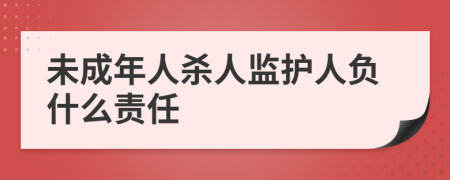 未成年人殺人監(jiān)護(hù)人負(fù)什么責(zé)任