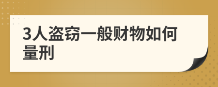 3人盜竊一般財物如何量刑