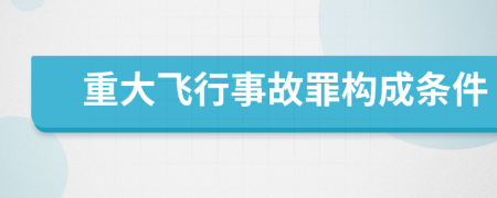 重大飛行事故罪構(gòu)成條件