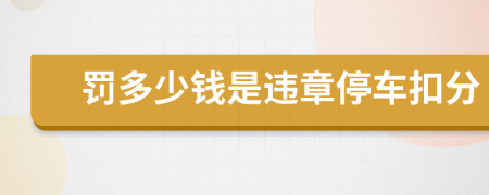 罰多少錢(qián)是違章停車(chē)扣分