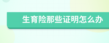 生育險(xiǎn)那些證明怎么辦