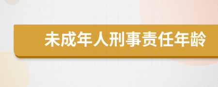 未成年人刑事責(zé)任年齡