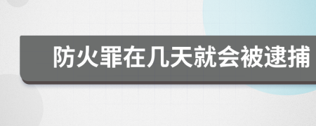 防火罪在幾天就會(huì)被逮捕