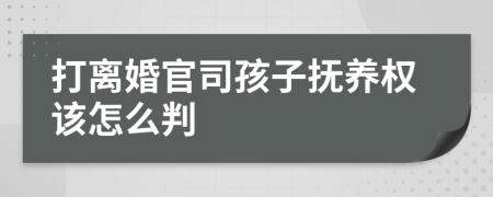 打離婚官司孩子撫養(yǎng)權(quán)該怎么判