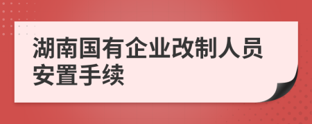 湖南國有企業(yè)改制人員安置手續(xù)