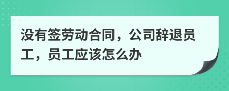 沒有簽勞動合同，公司辭退員工，員工應(yīng)該怎么辦